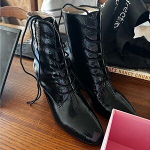 Intentionally Blank Mox Boot Black Patent Leather sz 11 (fits a 10)